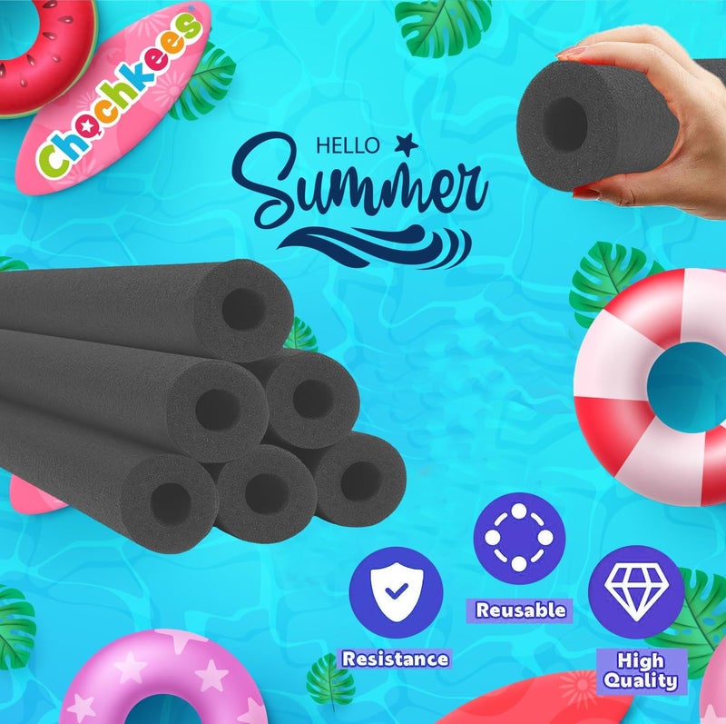 Chochkees Black Pool Noodles Swimming Hollow Core Foam Tube, Floating Thick Noodles for Floating, Pool Accessories, 52" - Image 2